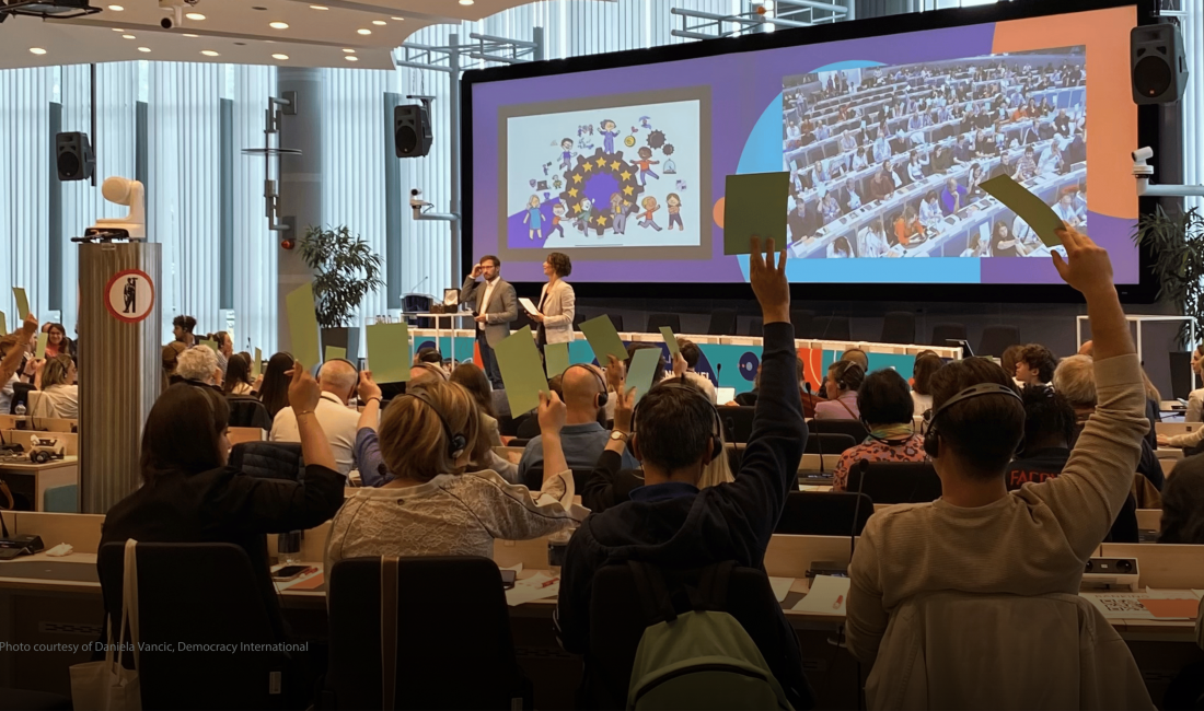Image by Democracy International of citizens participating in the European Citizens' Panel