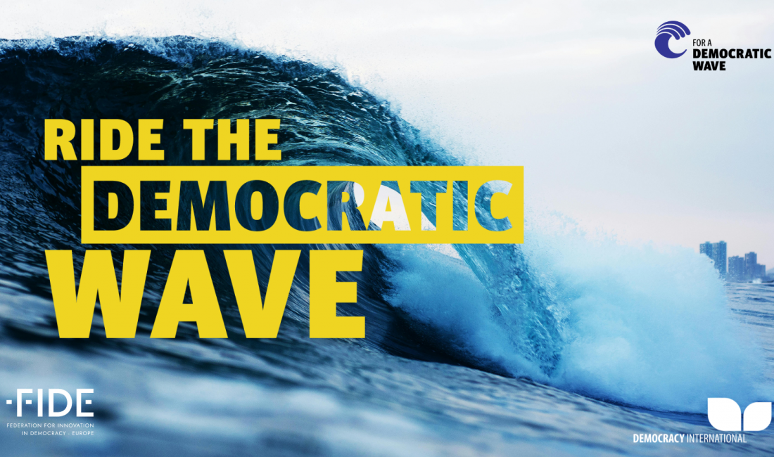 Ride the Democratic Wave poster by Democracy International