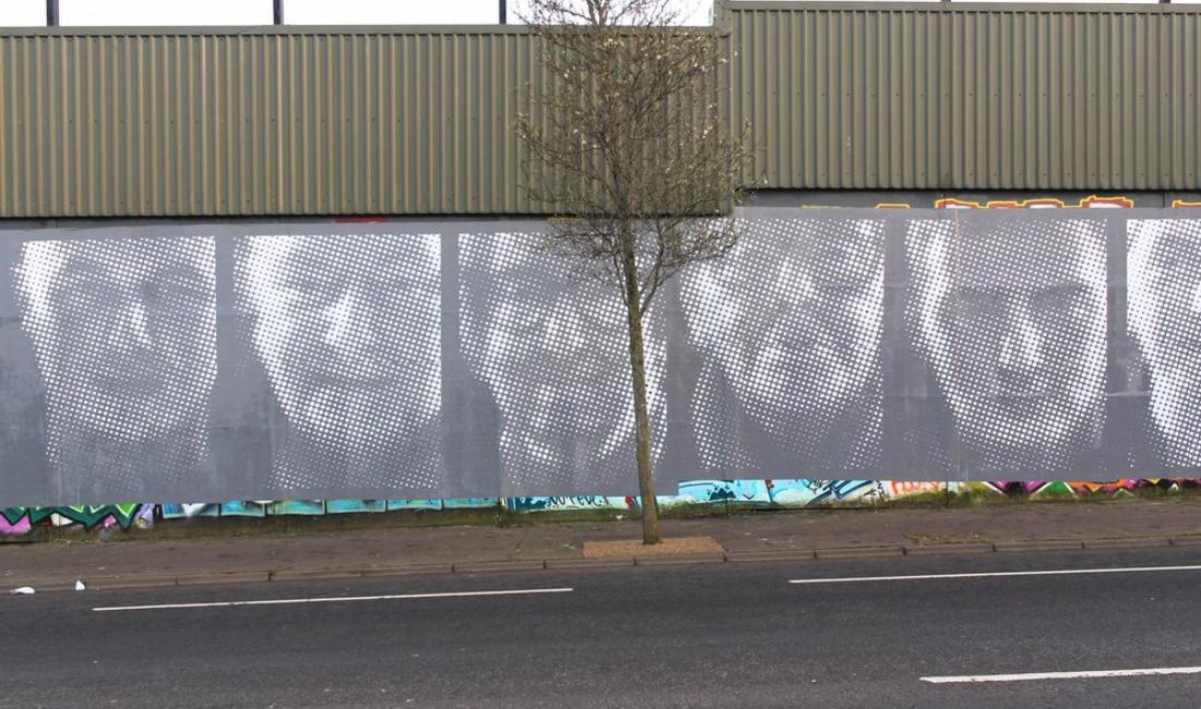 A Peace Wall in Belfast, courtesy of photographer Stephen Wilson.