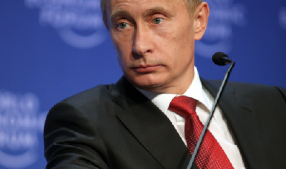 Vladimir Putin, Prime Minister of the Russian Federation, at World Economic Forum in Switzerland in 2009.  Photo by Remy Steinegger, for World Economic Forum, via Flicker https://www.flickr.com/photos/worldeconomicforum/3488093359 and Creative Commons license  https://creativecommons.org/licenses/by-nc-sa/2.0/