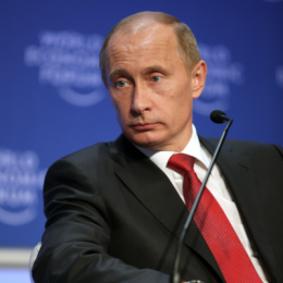 Vladimir Putin, Prime Minister of the Russian Federation, at World Economic Forum in Switzerland in 2009.  Photo by Remy Steinegger, for World Economic Forum, via Flicker https://www.flickr.com/photos/worldeconomicforum/3488093359 and Creative Commons license  https://creativecommons.org/licenses/by-nc-sa/2.0/